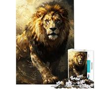 Rompecabezas de 1000 Piezas para Adultos Retrato de un majestuoso león Actividades Divertidas para Hacer en casa Regalos para Mujeres Juego de ingenio para Mayores de 14 años (38x26cm)