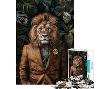 Rompecabezas de 1000 Piezas para Adultos Retrato de un majestuoso león Un desafío Educativo de análisis y lógica Juguete Educativo para Mayores de 14 años Juego de Rompecabezas Incluido 38x52cm