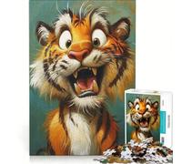 Rompecabezas de 1000 Piezas para Adultos Retrato de un Tigre Juego Imposible análisis y lógica fortalece el Amor Entre Parejas 38x52cm