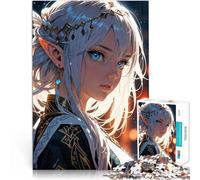 Rompecabezas de 1000 Piezas para Adultos Retrato de una elfa de Anime Actividad Familiar Cada Pieza es única: un desafiante y Divertido Juego Familiar 38x52cm
