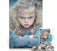 Rompecabezas de 1000 Piezas para Adultos: Retrato de una niña enfadada Juego práctico para Mejorar la Memoria Toda la Familia 50x75cm