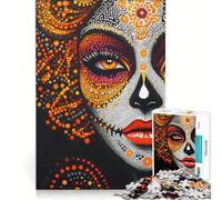 Rompecabezas de 1000 Piezas para Adultos: Retrato del Día de Muertos, Juego Familiar, interacción Entre Padres e Hijos, cumpleaños y Navidad 38x26cm