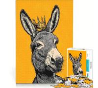 Rompecabezas de 1000 Piezas para Adultos: Retrato del Rey Burro, decoración de Pared, Juguete para la interacción Entre Padres e Hijos, cumpleaños 38x26cm
