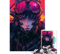 Rompecabezas de 1000 Piezas para Adultos Retrato Femenino Cyberpunk Juegos relajantes Juguetes educativos y de Aprendizaje un Gran Regalo para Mujeres (tamaño 50x75cm)