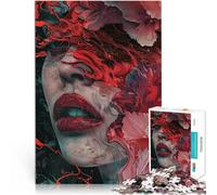 Rompecabezas de 1000 Piezas para Adultos Retrato Floral Abstracto Juguetes para aliviar el estrés Regalo de Obra de Arte 52x38cm