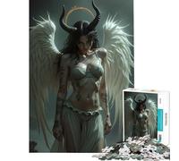 Rompecabezas de 1000 Piezas para Adultos Retrato híbrido de ángel y Demonio Juguete Intelectual Juego de ingenio Análisis y lógica Regalos para Hombres y Mujeres (tamaño 38x52cm)