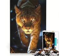 Rompecabezas de 1000 Piezas para Adultos: Retrato Intenso de un león en la Oscuridad, decoración de Pared, Juguete para la interacción Entre Padres e Hijos, cumpleaños 38x26cm