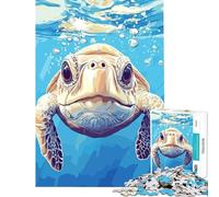 Rompecabezas de 1000 Piezas para Adultos Retrato Submarino de Tortuga Marina Juegos educativos Juguetes Juegos educativos Gran Regalo Vacaciones en casa para Pasar el Tiempo (Tamaño 38x26cm)