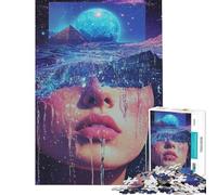 Rompecabezas de 1000 Piezas para Adultos Retrato Surrealista acuático Rompecabezas para Adolescentes Juego Familiar decoración del hogar difícil y desafiante (tamaño 38x52cm)