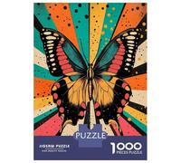 Rompecabezas De 1000 Piezas para Adultos Retro Butterfly Art Abstract Butterfly Illustration in Bold Colors Rompecabezas para Adultos Juegos Divertidos Desafío Difícil Interacción Entre Padres E Hijo