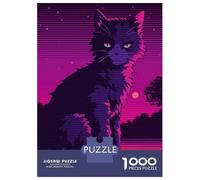 Rompecabezas De 1000 Piezas para Adultos Retro Cat in Sunset Rompecabezas para Adultos Juegos Relajantes Regalos para Mujeres Regalos para Reducir El Estrés 52x38cm/1000pcs