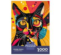 Rompecabezas De 1000 Piezas para Adultos Retro Cat Rompecabezas para Adultos Juego De Ingenio Decoración Difícil Y Desafiante 52x38cm/1000pcs