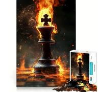 Rompecabezas de 1000 Piezas para Adultos Rey de ajedrez ardiente,Juego de ingenio,Regalo Divertido para la Mente,Juego Acogedor,Regalo de Ocio navideño (38x52cm)