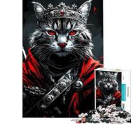 Rompecabezas de 1000 Piezas para Adultos Rey Gato Savannah con Ojos Rojos Rompecabezas para Adultos Juego práctico desafío difícil Ideal para cumpleaños y Navidad (Tamaño 38x26cm)