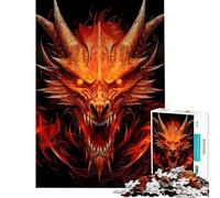 Rompecabezas de 1000 Piezas para Adultos Rey Legendario del dragón de Fuego Rompecabezas para Adolescentes Juego Familiar Carrera de Velocidad Manual interacción Entre Padres e Hijos (tamaño 38x52cm)
