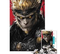 Rompecabezas de 1000 Piezas para Adultos Rey Mono Sun Wukong Rompecabezas Divertido para Adultos difícil único Ideal para cumpleaños y Regalos (tamaño 50x75cm)