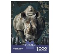Rompecabezas De 1000 Piezas para Adultos Rhino Fitness Muscles Gym Rompecabezas Juego De Ingenio Carrera De Velocidad De Manos Interacción Entre Padres E Hijos 70x50cm/1000pcs