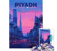 Rompecabezas de 1000 Piezas para Adultos Riad estética Urbana desafío Educativo Arte Mural Juegos Familiares para Mayores de 14 años (38x52cm)