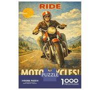 Rompecabezas De 1000 Piezas para Adultos Ride Motorcycles Fast Fun Freedom Rompecabezas para Adultos Juguetes Antiestrés Análisis Y Lógica Desafiante De Completar 52x38cm/1000pcs