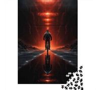 Rompecabezas De 1000 Piezas para Adultos Ride to The Light Adventure Bike Poster Rompecabezas para Adultos Juegos De Relajación Desafío Difícil Regalo De Cumpleaños, Regalos, 52x38cm/1000pcs