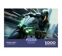 Rompecabezas De 1000 Piezas para Adultos Rider in Green Motorcycle Suit Rompecabezas Juegos Familiares Difícil Difícil Cumpleaños Y Navidad 52x38cm/1000pcs