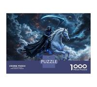 Rompecabezas De 1000 Piezas para Adultos Riding The White Horse of Death Rompecabezas para Adultos Juegos Familiares Regalo De Cumpleaños Cumpleaños Y Navidad 38x26cm/1000pcs