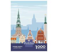 Rompecabezas De 1000 Piezas para Adultos Riga Travel Print Rompecabezas para Adultos Juegos Relajantes para La Diversión Familiar Interacción Entre Padres E Hijos 70x50cm/1000pcs