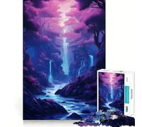 Rompecabezas de 1000 Piezas para Adultos,río de cerezos en Flor,Japón,Juego de Corte sin Costuras,Juguete para Resolver Problemas,Juego Casual,Escena navideña,Arte (50x75cm)