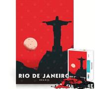 Rompecabezas de 1000 Piezas para Adultos,Río de Janeiro,Brasil,Corte Premium,Juego para ejercitar la Mente,diversión sin Preocupaciones,decoración navideña (38x52cm)
