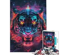 Rompecabezas de 1000 Piezas para Adultos Ritual del Tigre Antiguo Rompecabezas para Adolescentes Juegos Divertidos Decoración de Pared Cumpleaños (Tamaño 50x75cm)