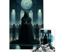 Rompecabezas de 1000 Piezas para Adultos Ritual místico Oscuro y Secreto Juguete Educativo Regalo de cumpleaños Diversión Familiar y Noche de Juegos (38x52cm)