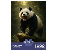 Rompecabezas De 1000 Piezas para Adultos Roaring Panda in Jungle Rompecabezas para Adultos Juego De Ingenio Patrón De Ensamblaje Oferta como Regalo para Toda La Familia 38x26cm/1000pcs