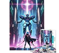 Rompecabezas de 1000 Piezas para Adultos Robot Cyberpunk Guerrero Juego Educativo Juguete de desafío Juego Familiar desafío difícil Ideas de Regalos (tamaño 50x75cm)
