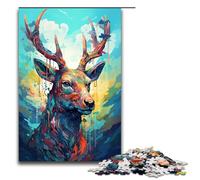 Rompecabezas de 1000 Piezas para Adultos Robot Deer de Splatters Lots of Thick Coloured Clouds un Juego desafiante una Obra de Arte Apto para Adolescentes de 14 años en adelante 75 x 50 cm
