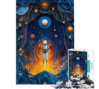 Rompecabezas de 1000 Piezas para Adultos Robot explorando un Mundo Surrealista Rompecabezas para Adolescentes Juego de ingenio Una Obra de Arte Regalos desafiantes (Tamaño 50x75cm)