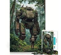 Rompecabezas de 1000 Piezas para Adultos Robot Gigante en la Jungla Un desafío Mental Juguete Divertido (38x52cm)