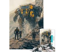 Rompecabezas de 1000 Piezas para Adultos Robot Gigante en un Paisaje desértico Rompecabezas para Adultos Juegos Familiares desafío difícil cumpleaños y Navidad (tamaño 38x26cm)