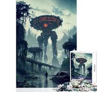 Rompecabezas de 1000 Piezas para Adultos Robot Gigante postapocalíptico decoración del hogar Juguetes Ideas de Regalo Juego Familiar Interesante reducción del estrés tamaño 38x26cm