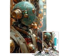 Rompecabezas de 1000 Piezas para Adultos Robot Steampunk en la Ciudad Un desafío Educativo para divertirse en Familia Juegos relajantes para Mayores de 14 años (38x52cm)