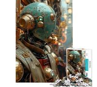 Rompecabezas de 1000 Piezas para Adultos Robot Steampunk en la Ciudad Un Reto para completar Ideal para Pasar el rato en casa Juego práctico para Mayores de 14 años (50x75cm)