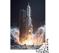 Rompecabezas De 1000 Piezas para Adultos Rocket Launch Explosion Rompecabezas Juguetes Antiestrés Decoración del Hogar Difícil Y Desafiante 38x26cm/1000pcs