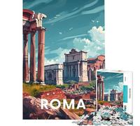 Rompecabezas de 1000 Piezas para Adultos Roma Foro Romano Diversión en casa Juego práctico para Toda la Familia Ideal para Mayores de 14 años Incluye Rompecabezas de 38x52cm