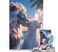 Rompecabezas de 1000 Piezas para Adultos Romance de Leones Juego práctico Actividades Divertidas en casa Juego con un diseño Precioso 50x75cm
