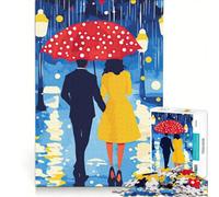 Rompecabezas de 1000 Piezas para Adultos Romance en una Noche lluviosa decoración de Pared Ideal para la diversión Familiar Regalo de cumpleaños o para Viajes 50x75cm