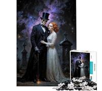 Rompecabezas de 1000 Piezas para Adultos Romance gótico en un Cementerio Juegos Divertidos y adictivos para Cultivar la Paciencia Excelentes Regalos y Juguetes para la decoración del hogar (38x26cm)