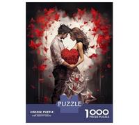Rompecabezas De 1000 Piezas para Adultos Romantic Couple with Heart Rompecabezas Juguetes Antiestrés Decoración del Hogar Difícil Y Desafiante 52x38cm/1000pcs