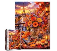 Rompecabezas de 1000 piezas para adultos románticos París Eiffel Torre Jigsaw Puzzle African Women Black Girl 1000 Pieces Puzzles Game Thanksgiving Decor DIY Craft Bedroom Decor Otoño Puzzle Arte