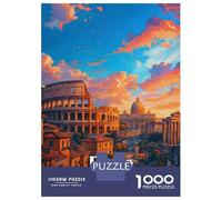 Rompecabezas De 1000 Piezas para Adultos Rome Italy Colosseum Sunset Rompecabezas para Adultos Juguetes De Bricolaje Desafío Difícil Desafío Educativo 38x26cm/1000pcs