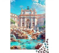 Rompecabezas De 1000 Piezas para Adultos Rome Trevi Fountain Rompecabezas Juego De Ingenio Alivia El Estrés Cumpleaños 52x38cm/1000pcs