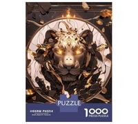 Rompecabezas De 1000 Piezas para Adultos Rompecabezas Abstract Lion with Golden Eyes Rompecabezas Juegos Relajantes Ensamblaje De Patrones Diversión En Casa Actividades, 70x50cm/1000pcs